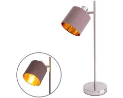 Tafellamp Bureaulamp "Maron" hoogte 51cm E14 Metaal Textiel Bruin