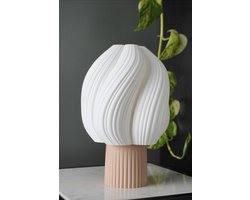 TafelLamp Cloud Taupe - Staande Lamp - Geproduceerd in Brabant van Duurzaam Materiaal - 3d geprint - Slaapkamer - Woonkamer - Bureau - Werkkamer