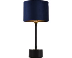 Tafellamp Deventer 39xØ18 cm E14 zwart koper en blauw
