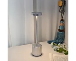 Tafellamp - Draadloos - Dimlicht - Touch - Oplaadbaar - Sfeerverlichting - Zilver - Modern Design