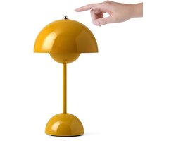 Tafellamp - Draadloos - Oplaadbaar - Dimbaar (Geel)