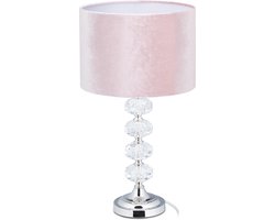 Tafellamp fluweel - E14 - slaapkamer - roze