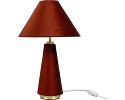 Tafellamp fluweel - Ø 30 cm - slaapkamer - abrikoos-goud