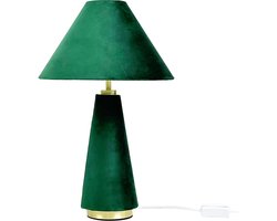 Tafellamp fluweel - Ø 30 cm - slaapkamer - donkergroen-goud