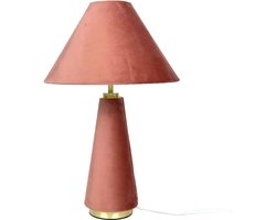 Tafellamp fluweel - Ø 30 cm - slaapkamer - roze-goud