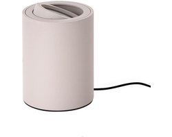 Tafellamp Fury rond Ø 8 cm – Kleine richtbare tafellamp – Beige tafellamp - Excl. GU10 lamp – Lamp voor achter de plant – Lamp voor op de grond – Lamp voor op de kast – Lamp voor op de tafel – Richtbare tafellamp - beige