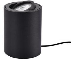 Tafellamp Fury rond Ø 8 cm – Kleine richtbare tafellamp – Zwarte tafellamp - Excl. GU10 lamp – Lamp voor achter de plant – Lamp voor op de grond – Lamp voor op de kast – Lamp voor op de tafel – Richtbare tafellamp - zwart