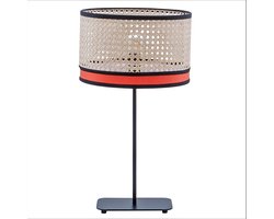 Tafellamp /geweven kap met oranje band / Flam & Luce trendy cilo