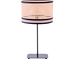 Tafellamp /geweven kap met rose band / Flam & Luce trendy cilo
