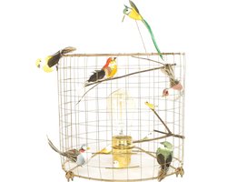 Tafellamp-Goud-Met vogeltjes-Woonkamer-Kinderkamer-Slaapkamer-Ø25cm
