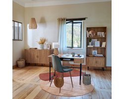 Tafellamp Industrieel Hout - Tafellamp Landelijk Woonkamer & Slaapkamer - Tafellamp Goud - Bureau Lamp - Tafel Lamp - Lamp voor Nachtkastje/ Slaapkamer / Woonkamer / Spiegel -