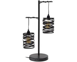 Tafellamp Industrieel Spiraal - Tafel Lamp voor Woonkamer / Eetkamer / Slaapkamer - Staande Lamp met Metalen Spiralen in Industriele / Moderne Stijl