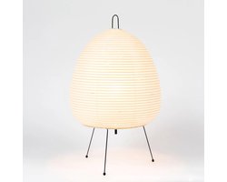 Tafellamp Japandi – Japanse Rijstpapier Lamp – Staande Lamp met Witte Pootjes – Metaal – Wabi Sabi Design