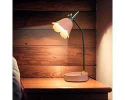 Tafellamp - Kinderbureaulamp - Dimbare Led-Tafellamp met 3 Kleurtemperaturen - Oplaadbare Batterijlamp met Aanraaksensor en Flexibele Arm - Draadloze Led-Tafellamp Om Te Lezen en Te Leren - Roze