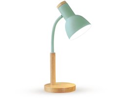 Tafellamp - LED Bureaulamp - Klassiek houten design met 330° verstelbare arm voor bureau en kantoor - 1 stuk - Slaapkamer/Woonkamer in Bruin