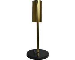 Tafellamp met cillinder - 30x20x50 - Goud/zwart - Metaal