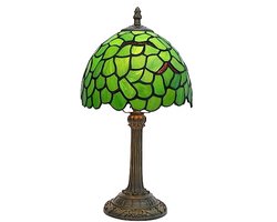 Tafellamp met Gekleurde Glazen Lampenkap voor Bureau en Slaapkamer