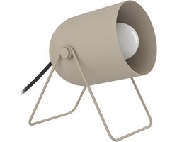 Tafellamp met Spot - Bedlampje Nachtlampje - Lezen Lezen - Draaibare Spot - 12.5 cm Breed - Zandkleuren