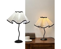 Tafellamp - Moderne Bedlamp - Dimbare LED Lamp - Petal Lampenkap - Bedlampje met Stofkap - 3-Kleur Instelbare Lamp - Bureau Lamp - Slaapkamer - Woonkamer - 13W