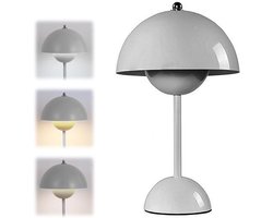 Tafellamp Paddenstoelvormig Retro Bedlamp LED Batterij Draadloos 3000K-6000K Oplaadbaar Touch Dimbaar Macaron Lamp met 3 Helderheidsmodi