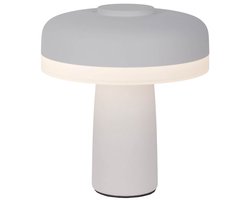 Tafellamp "Pilu" Lampje Metaal-Kunststof draadloos USB geïntegreerde LED verlichting Aanraaksensor D 15cm H 16,5cm Wit