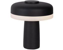 Tafellamp "Pilu" Lampje Metaal-Kunststof draadloos USB geïntegreerde LED verlichting Aanraaksensor D 15cm H 16,5cm Zwart
