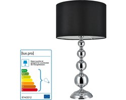 Tafellamp San Francisco 51xØ29 cm chroom en zwart E14