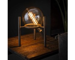 Tafellamp Saturn Ø20 cm in Oud Zilver - Elegant en Stijlvol - 28x28x34 cm - Moderne Tafellamp - Sfeervolle Verlichting - Geschikt voor Woonkamer en Slaapkamer