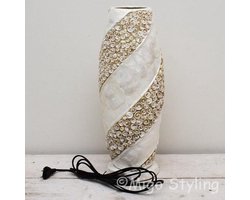Tafellamp - Schelp - Cone - Zandkleur - E27-Nachtkast lampje - Woonkamer - H46 cm - Design