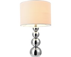 Tafellamp Sneeuw 43xØ25 cm metaal stof chroom en wit E14