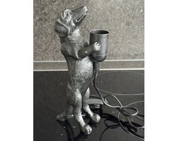 Tafellamp - Teckel - Zwart - 25.5 x 13 cm - Fitting E27 - Hond - Cadeau.