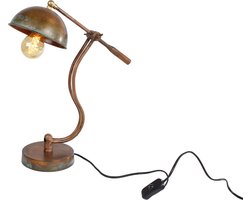 Tafellamp "Teun" oud messing metaal 37x42x15cm