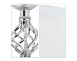 tafellamp touch - 43,5 x 25 cm - E14-fitting - moderne nachtkastlamp - zilver-wit