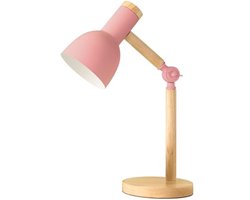 Tafellamp, verstelbare houten tafellamp, kinderbureaulamp voor slaap- en woonkamer, leeslamp voor naast het bed
