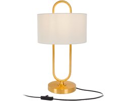 Tafellamp - wit - goud - 55 x 30,5 cm - met kap