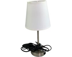 Tafellamp - Wit / Zilver - Rond - Metaal - 32 x 14 cm