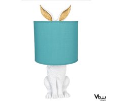 Tafellamp Woonkamer Slaapkamer - Nachtlampje Kinderen Volwassenen - Nachtlampjes - Tafellampen - Sfeerlamp - Cadeau - Tafel Lamp Konijn - Blauw - 20 x 20 x 45 cm