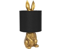 Tafellamp Woonkamer Slaapkamer - Tafellampen - Sfeerlamp - Cadeau - Tafel Lamp Konijn - Goud Zwart - 20 x 20 x 45 cm
