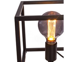 Tafellamp Zwart - Metaal - Vierkant - 22x22x23cm - Lamp Gofy - Giga Meubel