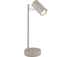 Tafellamp zwenkbaar bedlampje zandkleurig bureaulamp spot modern, metaal, GU10 fitting, LxBxH 13,2x12x35 cm