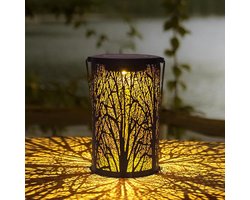 Tafellampen op zonne-energie - hanglamp - buitenlamp - tuinhanglampen - buitenlantaarns - solar tuinverlichting - hanglampen voor terras/balkon - zwart - ijzer