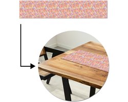 Tafelloper 150x30 cm - Tafelmat vinyl Abstract - Multi - Kleur - Verf - Tafeldecoratie - Tafelversiering - Keuken decoratie - Tafel versiering