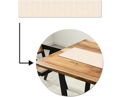 Tafelloper 150x30 cm - Tafelmat vinyl Beige - Licht - Hout - Tafeldecoratie - Tafelversiering - Keuken decoratie - Tafel versiering
