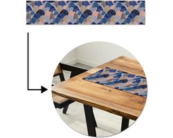 Tafelloper 150x30 cm - Tafelmat vinyl Berg - Pastel - Japans - Patronen - Tafeldecoratie - Tafelversiering - Keuken decoratie - Tafel versiering