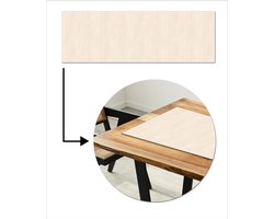 Tafelloper 150x50 cm - Tafelmat vinyl Beige - Licht - Hout - Tafeldecoratie - Tafelversiering - Keuken decoratie - Tafel versiering