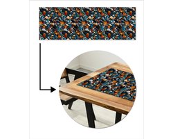 Tafelloper 150x50 cm - Tafelmat vinyl Glasachtig - Levendige - Stenen - Tafeldecoratie - Tafelversiering - Keuken decoratie - Tafel versiering