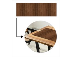 Tafelloper 150x50 cm - Tafelmat vinyl Hardhout - Patronen - Bruin - Tafeldecoratie - Tafelversiering - Keuken decoratie - Tafel versiering