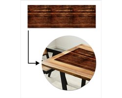 Tafelloper 150x50 cm - Tafelmat vinyl Hardhout - Robuust - Patronen - Tafeldecoratie - Tafelversiering - Keuken decoratie - Tafel versiering
