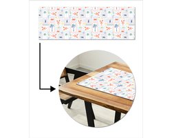 Tafelloper 150x50 cm - Tafelmat vinyl Italiaans - Zee - Sfeer - Krab - Multi - Tafeldecoratie - Tafelversiering - Keuken decoratie - Tafel versiering
