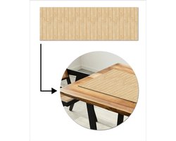 Tafelloper 150x50 cm - Tafelmat vinyl Licht - Hout - Planken - Tafeldecoratie - Tafelversiering - Keuken decoratie - Tafel versiering